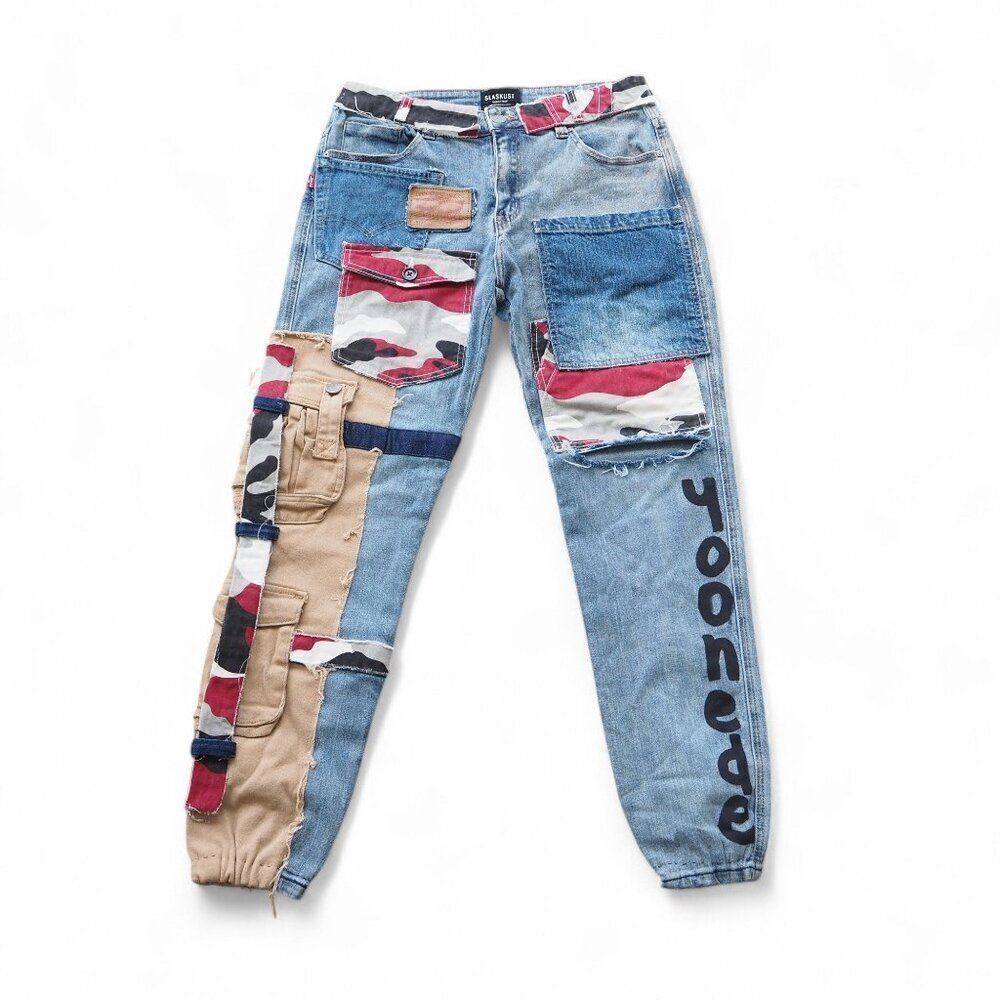 Slaskust from S.T Team 2019-2020 Deconstructed Patchwork Streetwear Pants Men 30
